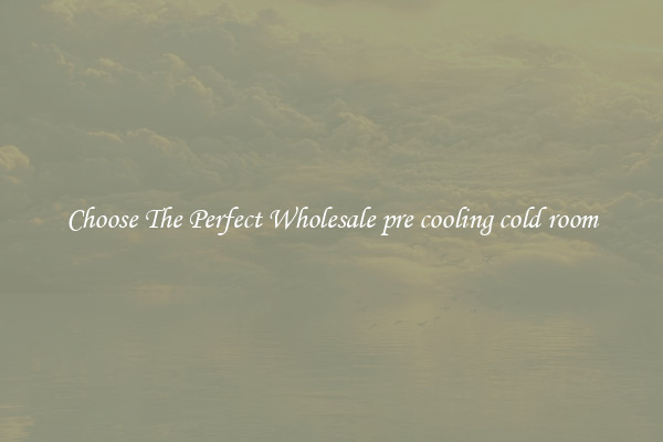 Choose The Perfect Wholesale pre cooling cold room