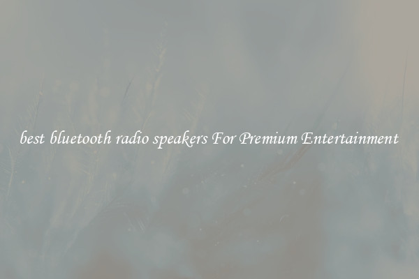 best bluetooth radio speakers For Premium Entertainment 