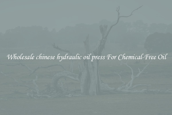 Wholesale chinese hydraulic oil press For Chemical-Free Oil