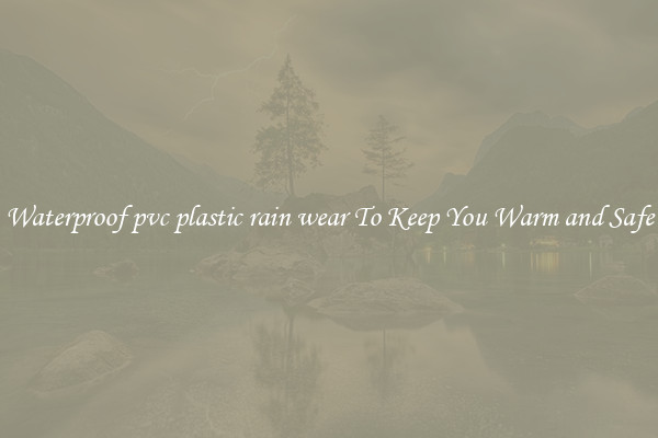 Waterproof pvc plastic rain wear To Keep You Warm and Safe