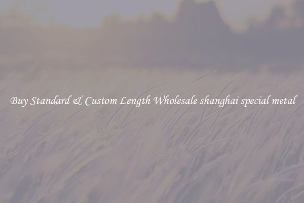 Buy Standard & Custom Length Wholesale shanghai special metal