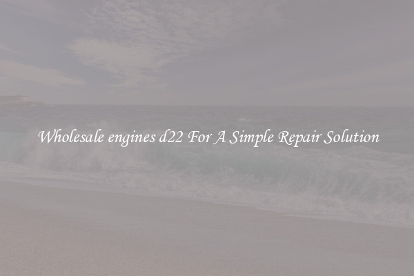 Wholesale engines d22 For A Simple Repair Solution